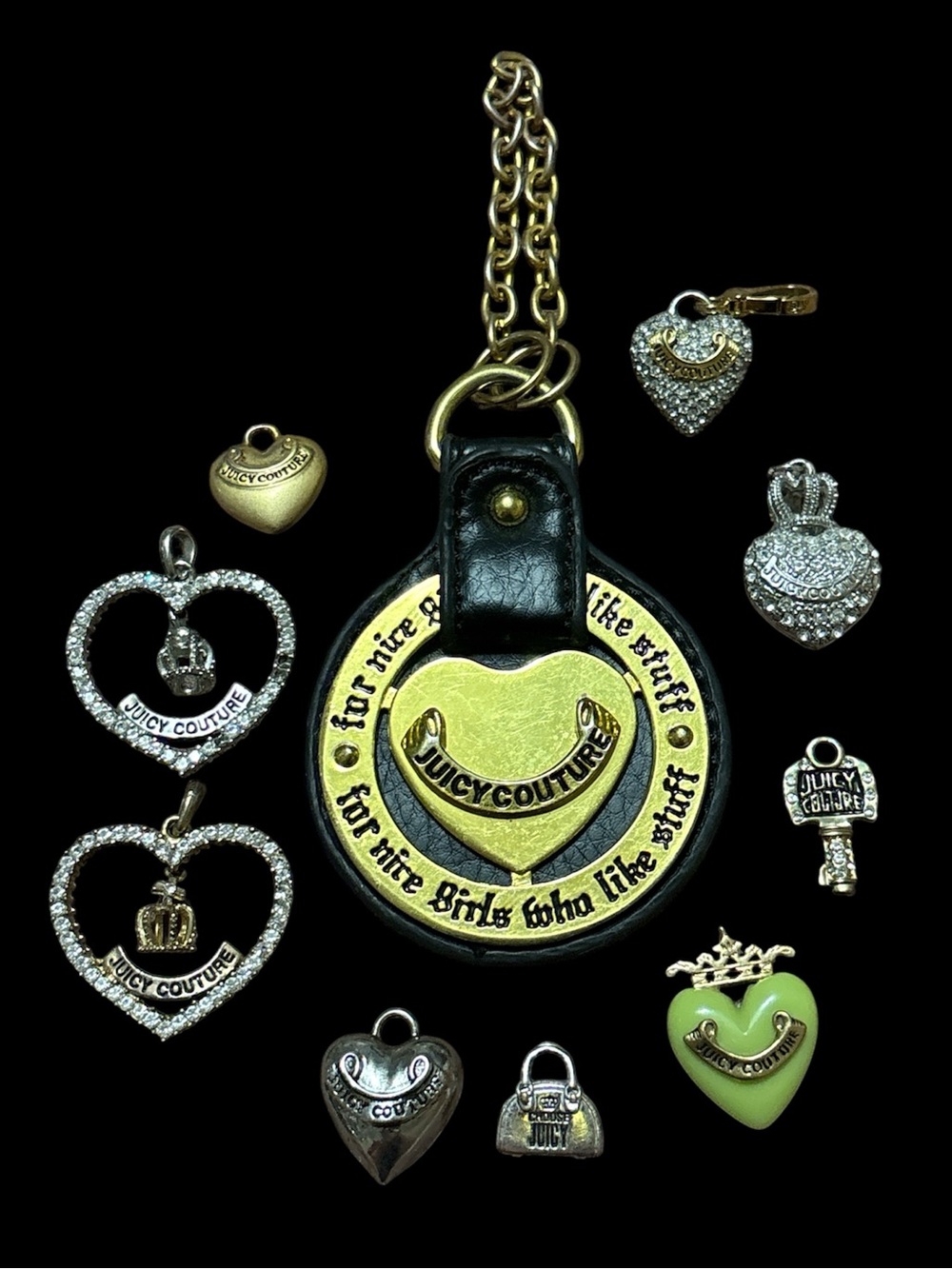 Juicy Couture Charm Keychain & Assorted Charms Bundle